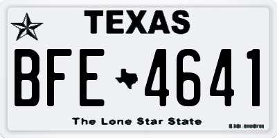 TX license plate BFE4641