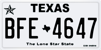 TX license plate BFE4647