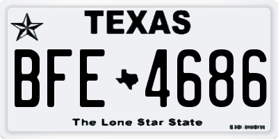 TX license plate BFE4686