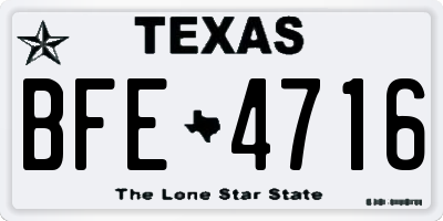 TX license plate BFE4716