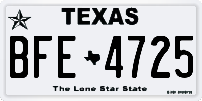 TX license plate BFE4725