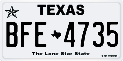 TX license plate BFE4735