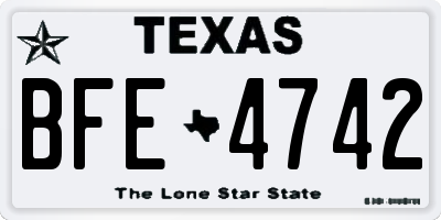 TX license plate BFE4742