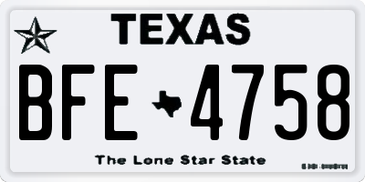 TX license plate BFE4758