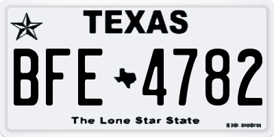 TX license plate BFE4782