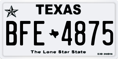 TX license plate BFE4875