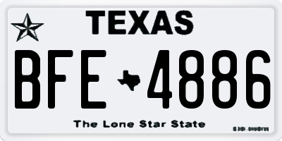 TX license plate BFE4886