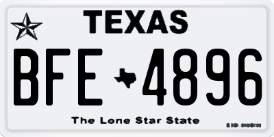 TX license plate BFE4896