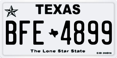 TX license plate BFE4899