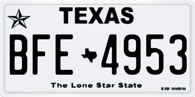 TX license plate BFE4953