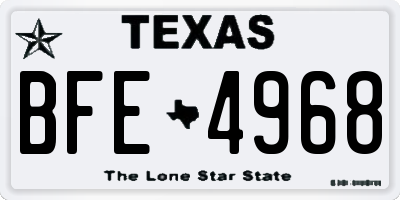 TX license plate BFE4968