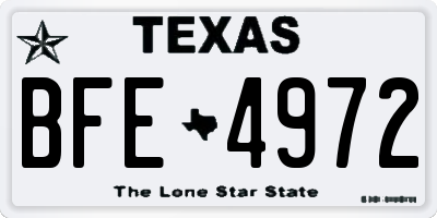 TX license plate BFE4972