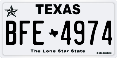 TX license plate BFE4974