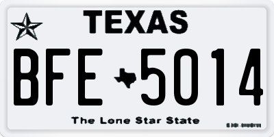TX license plate BFE5014