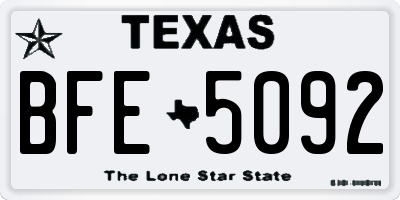 TX license plate BFE5092