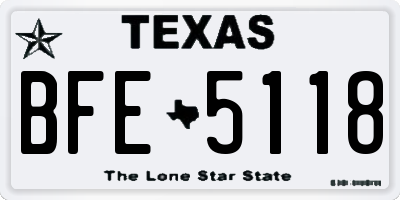 TX license plate BFE5118