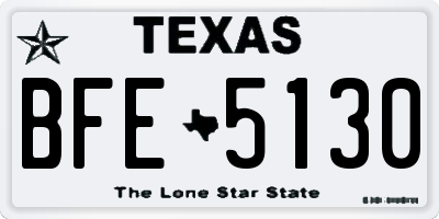 TX license plate BFE5130