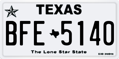 TX license plate BFE5140