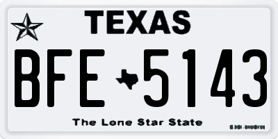TX license plate BFE5143