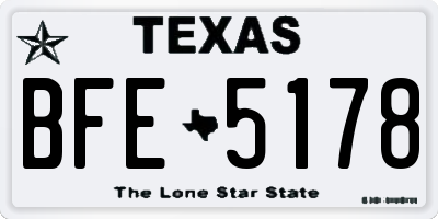 TX license plate BFE5178