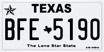 TX license plate BFE5190