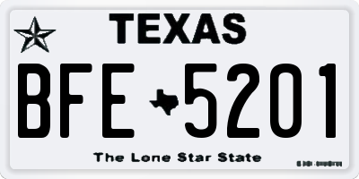 TX license plate BFE5201