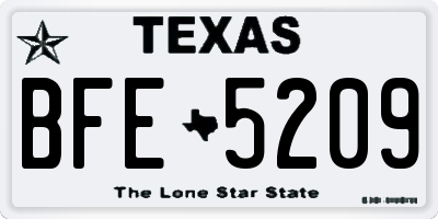 TX license plate BFE5209