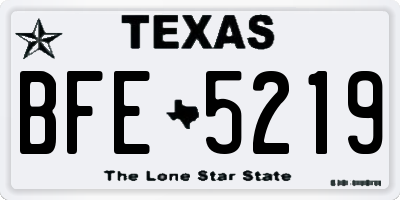 TX license plate BFE5219