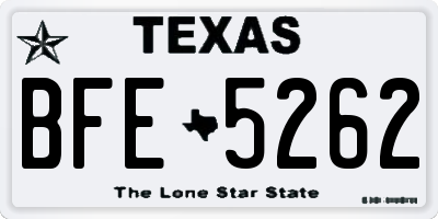 TX license plate BFE5262