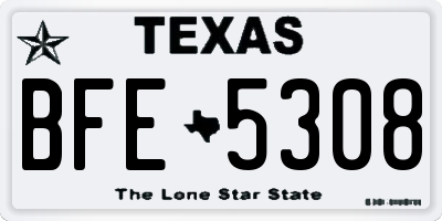 TX license plate BFE5308