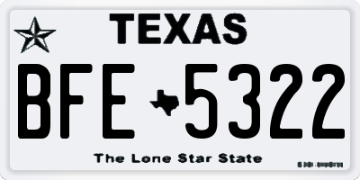TX license plate BFE5322