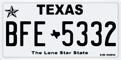 TX license plate BFE5332