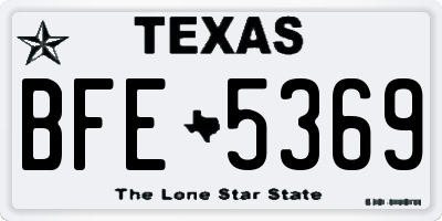 TX license plate BFE5369