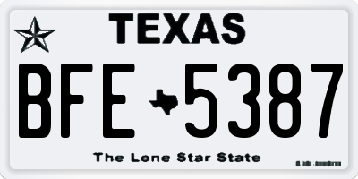 TX license plate BFE5387