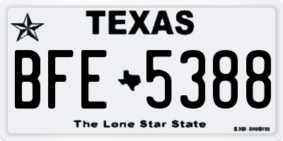 TX license plate BFE5388