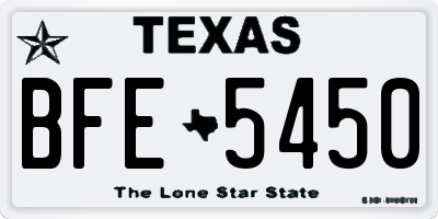 TX license plate BFE5450