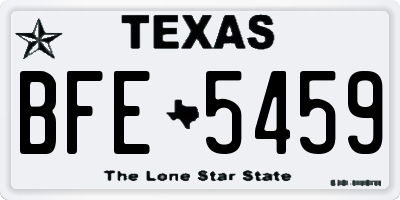 TX license plate BFE5459