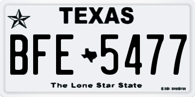 TX license plate BFE5477