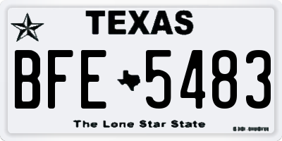 TX license plate BFE5483