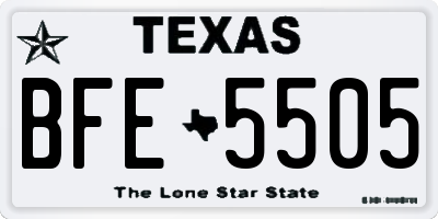 TX license plate BFE5505