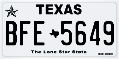 TX license plate BFE5649