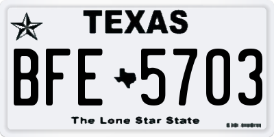 TX license plate BFE5703