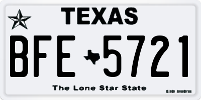 TX license plate BFE5721