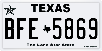 TX license plate BFE5869