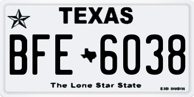 TX license plate BFE6038