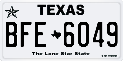 TX license plate BFE6049