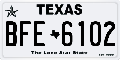 TX license plate BFE6102