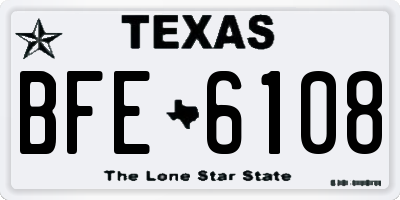TX license plate BFE6108