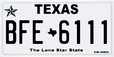 TX license plate BFE6111