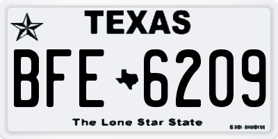 TX license plate BFE6209